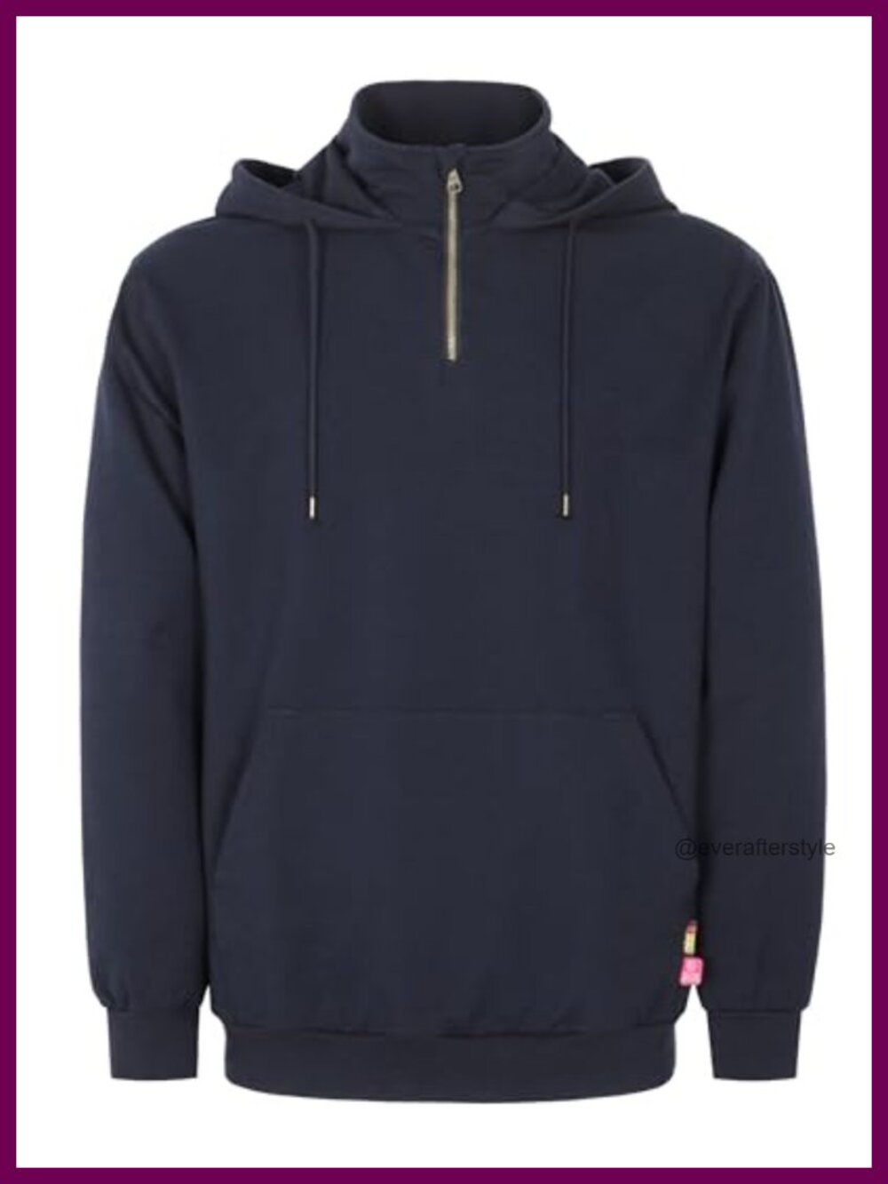 Men's FR Cotton Terry 1/4 Zip Hoodie Mock Neck Lightweight Work Safety